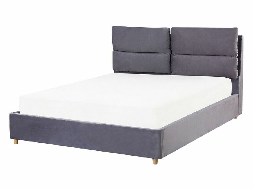 Bračni krevet 140 cm BALSAS (tekstil) (siva) (s podnicom)