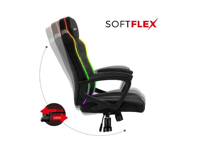 Gaming stolica Fusion 2.5 (crna + šarena) (s LED rasvjetom)