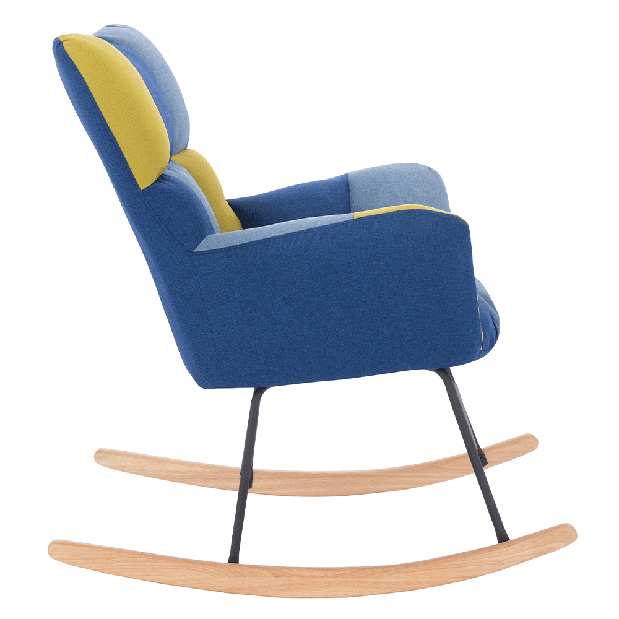 Dizajnerska fotelja za ljuljanje Kerem (plava + zelena)