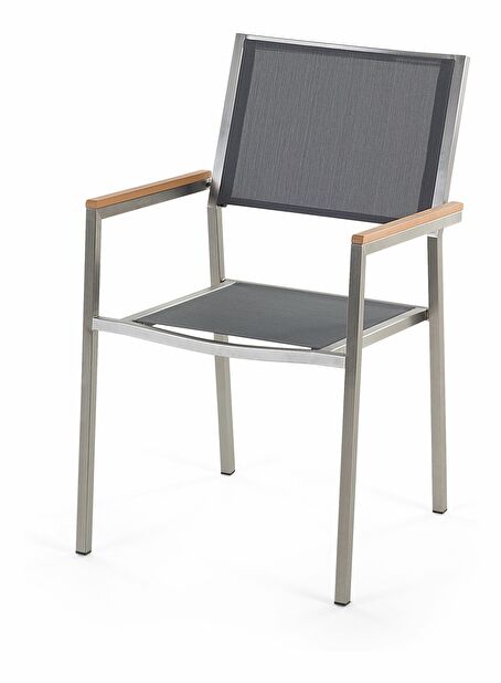 Vrtni blagovaonski set Grosso (siva + tamno siva) (sive stolice) (za 6 osoba) (granit)