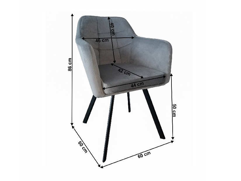 Blagovaonska stolica Zevas (siva + crna)
