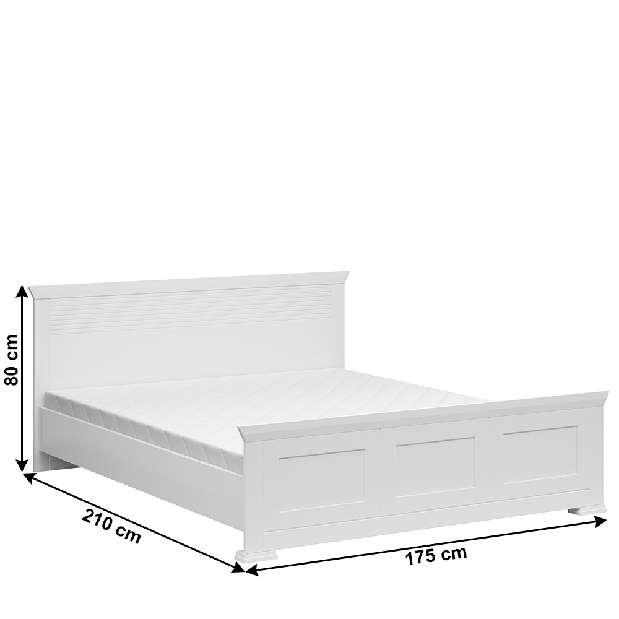 Bračni krevet 160 cm Aryness (bijela )