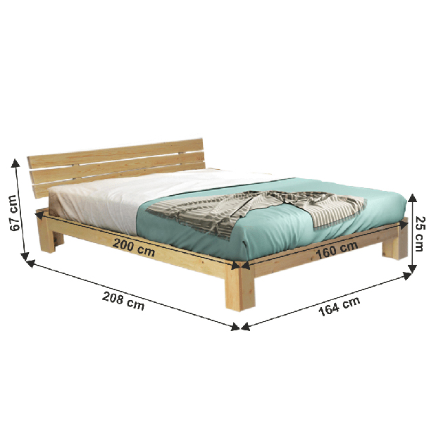 Bračni krevet 160 cm Alpo (s podnicom)