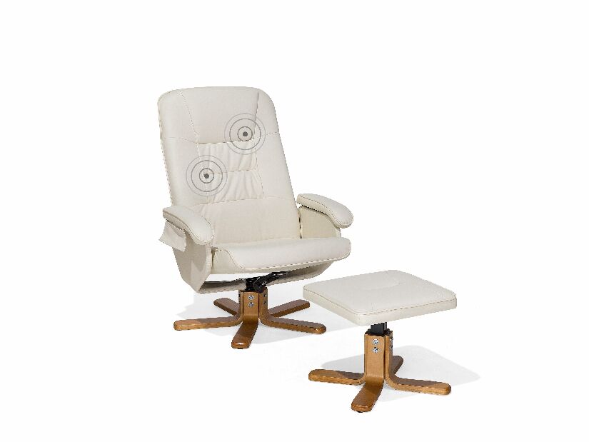 Masažna fotelja REALP (umjetna koža) (bež)