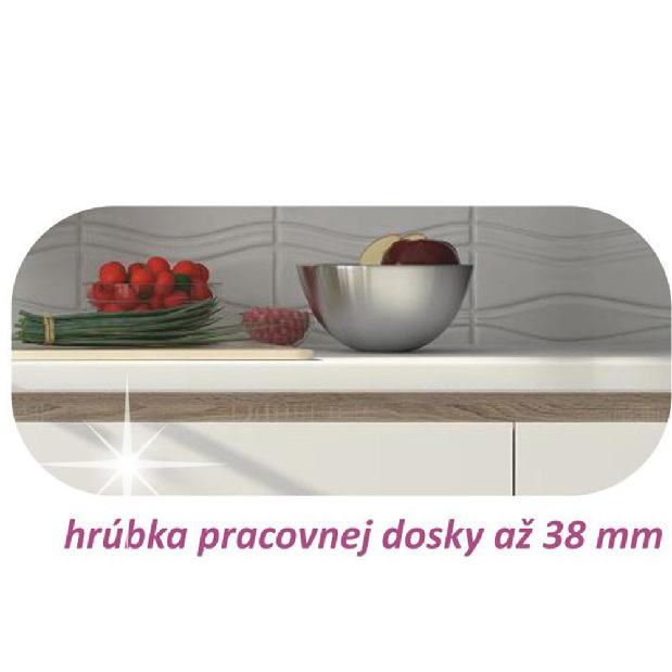 Kuhinjski set 260 cm Lina (hrast sonoma + visoki bijeli sjaj) *rasprodaja