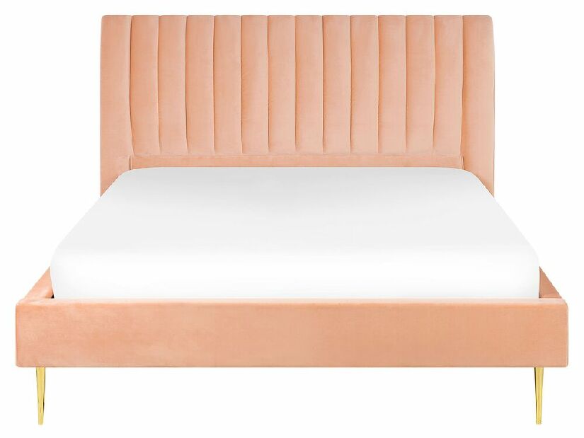 Bračni krevet 160 cm MASALA (s podnicom) (ružičasta)