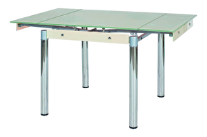 Blagovaonski stol na razvlačenje 80-131 cm Gerardo (krem + krom) (za 4 do 6 osoba)