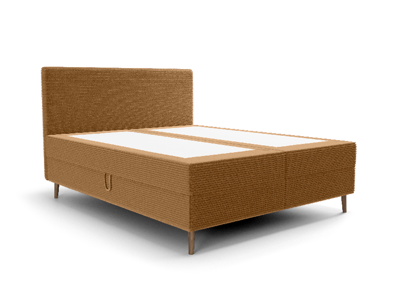 Bračni krevet 200 cm Napoli Comfort (karamela) (s podnicom, s prostorom za odlaganje)