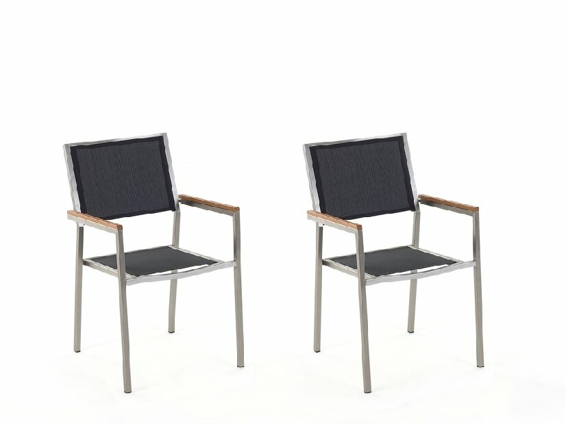 Set stolica 2 kom. Grosso (crna) (nehrđajući čelik)
