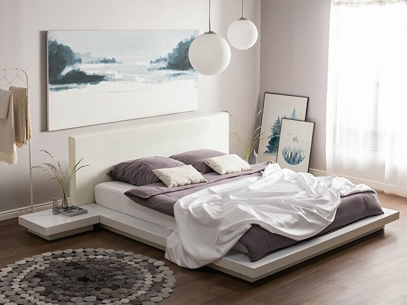 Vodeni bračni krevet 160 cm Zendaya (bijela) (s madracem)