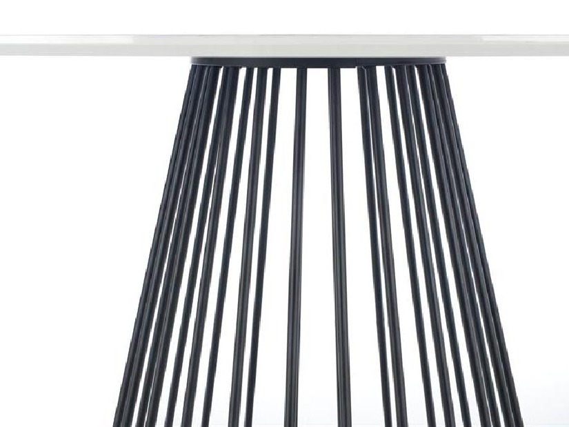 Blagovaonski stol Bradly (bijeli mramor + crna)