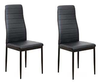 Set blagovaonskih stolica (2 kom.) Collort nova (crna ekokoža) *outlet moguća oštećenja