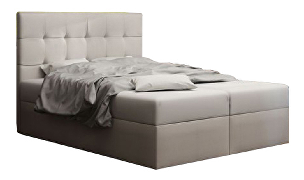 Bračni krevet Boxspring 160 cm Duel 2 (bež) (s madracem i prostorom za odlaganje)
