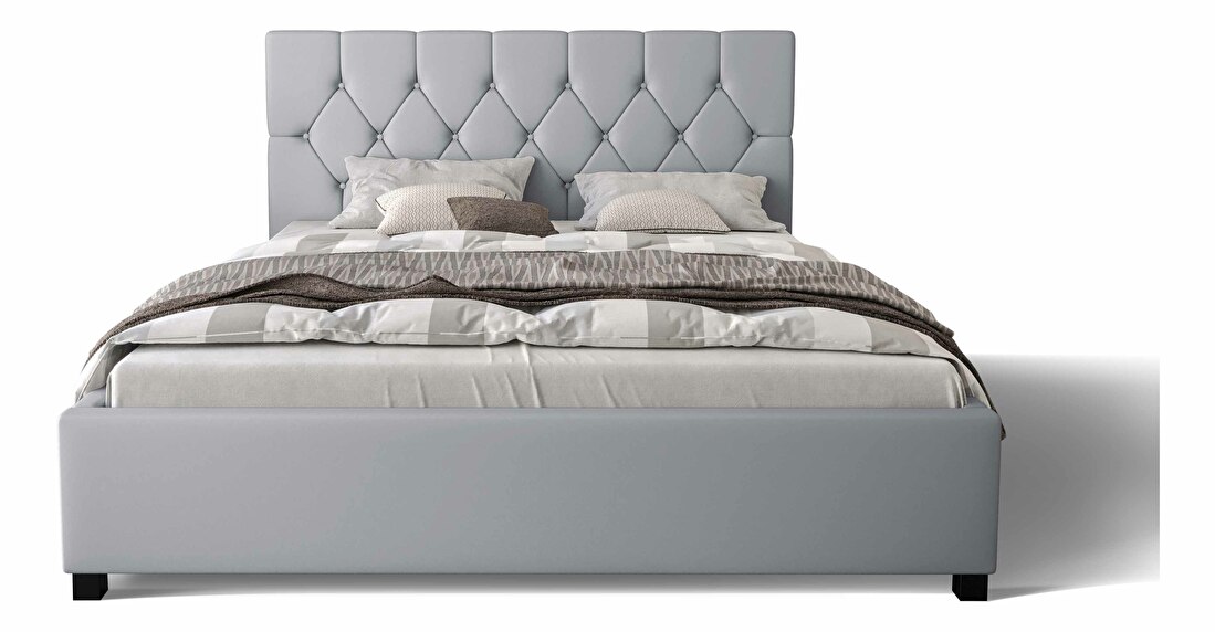 Bračni krevet 160 cm Sylvie (siva) (s podnicom i prostorom za odlaganje)