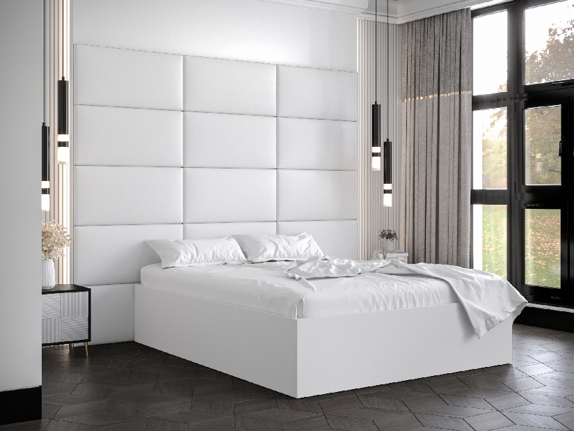 Bračni krevet s tapeciranim uzglavljem 160 cm Brittany 1 (bijela mat + bijela) (s podnicom)