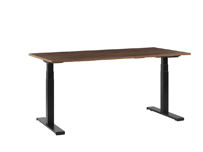 Pisaći stol- DESIRA II (160x72 cm) (tamno smeđa + crna) (el. podesiv)