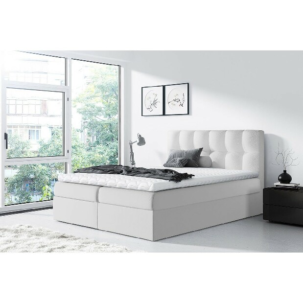 Kontinentalni krevet Mirjan Maddox (160x200) (ekokoža Soft 017 (bijela))