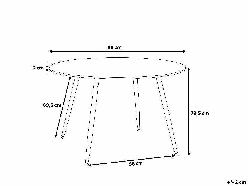 Blagovaonski stol Bono 90 (za 4 osobe) (bijela)