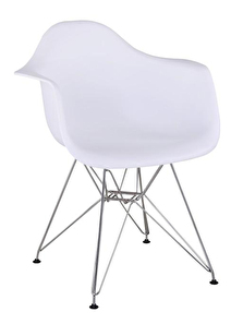 Fotelja Ferdan (bijela + krom) 