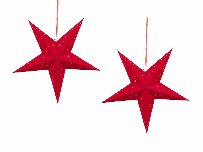 Set 2 viseće zvijezde 45 cm Monti (crvena)
