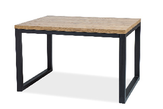Blagovaonski stol Myndi II (masiv) (hrast + crna) (za 4 osobe)  