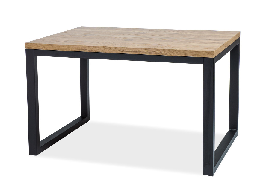 Blagovaonski stol Myndi II (masiv) (hrast + crna) (za 6 osoba) 