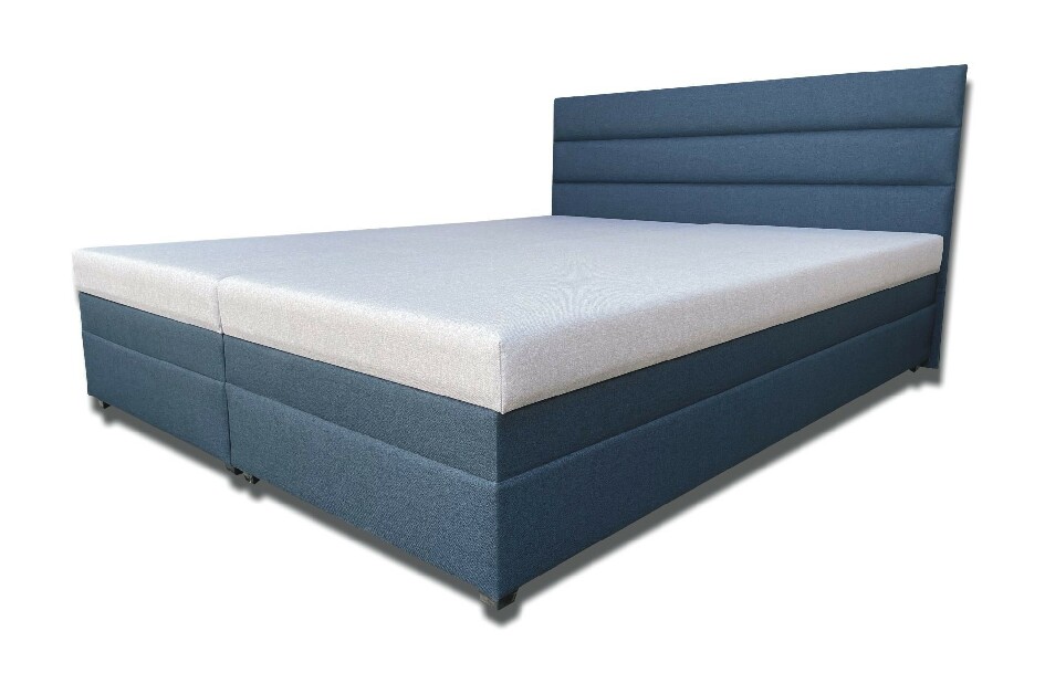 Bračni krevet 180 cm Rebeka (s pjenastim madracima) (tamno plava)