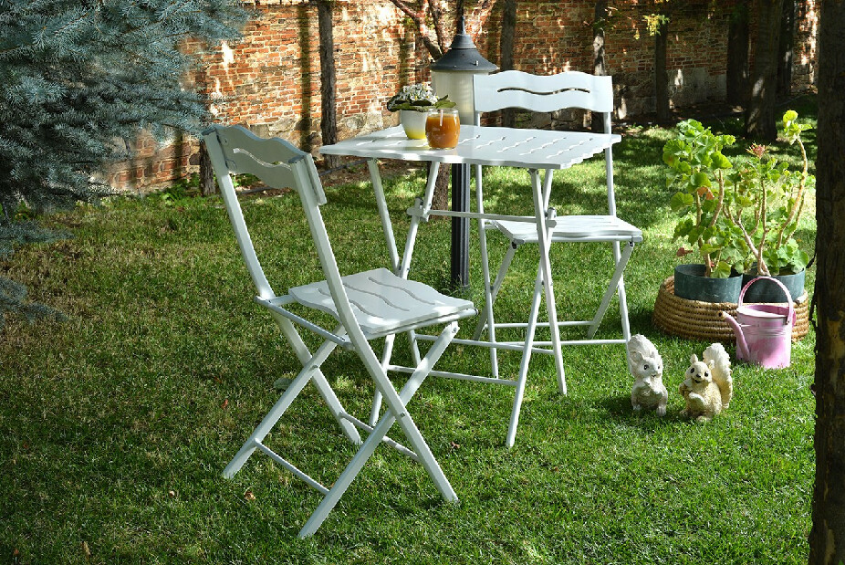 Vrtni set stol i stolice Bonita (bijela)
