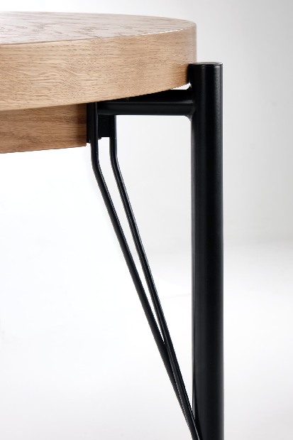 Blagovaonski stol Inarus (hrast prirodni + crna) (za 4 do 8 osoba)