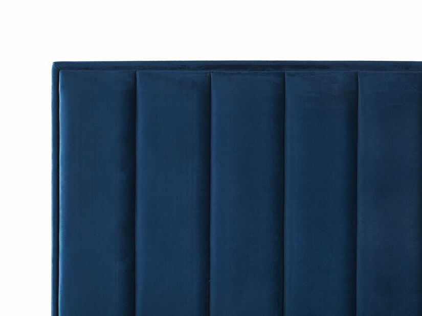 Bračni krevet 140 cm s noćnim ormarićima Saturnino (plava) (s podnicom i prostorom za odlaganje)