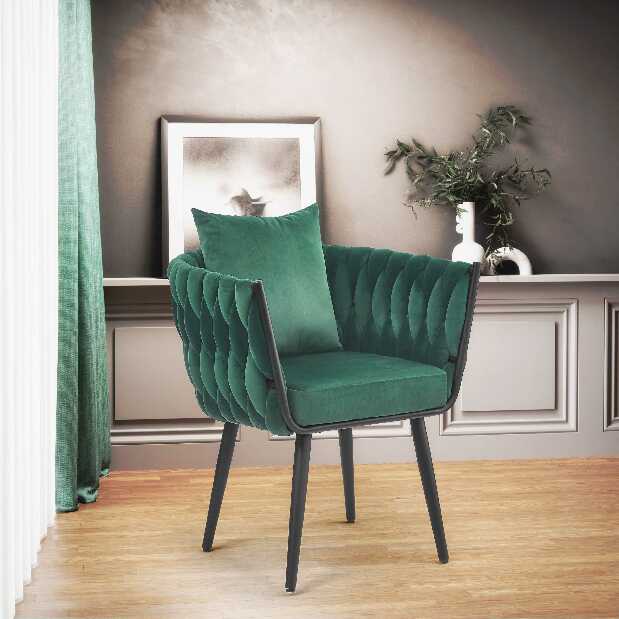 Fotelja za opuštanje Alia (tamno zelena + crna)