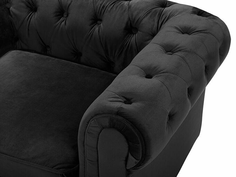Fotelja Chichester (crna) (baršunasta)