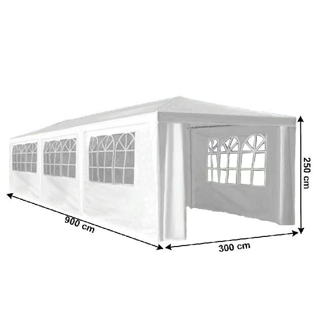 Záhradný párty stan (3x9 m) Mohite (biela)
