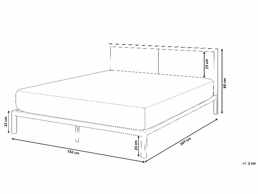 Bračni krevet 180 cm CAMAR (s podnicom) (bijela)
