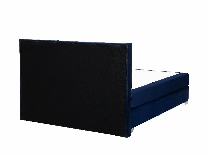 Bračni krevet Boxspring 160 cm DUKE (S podnicom i madracom) (plava) 