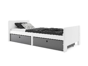 Jednostruki krevet 80 cm Aria (bijela + grafit)