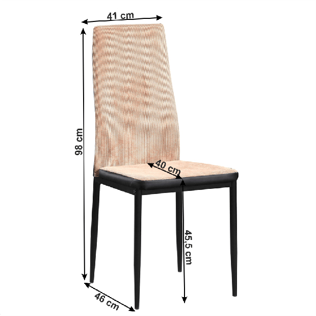 Blagovaonska stolica Enrico (svijetlo smeđa + crna)