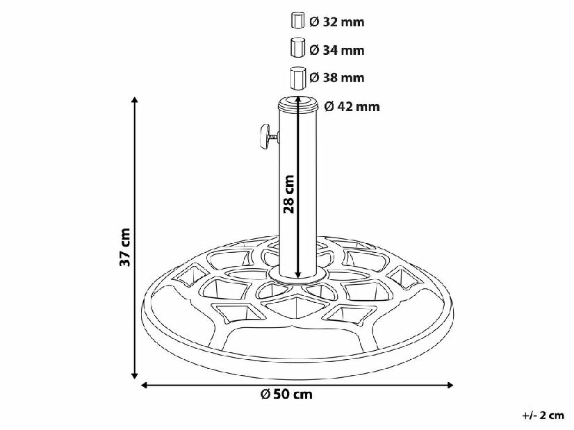 Stalak za suncobran 50 cm ELFIR (beton) (krug) (crna)