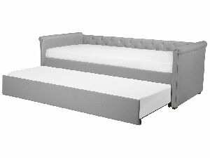 Jednostruki krevet 90 cm LISABON (poliester) (siva) (s podnicom)