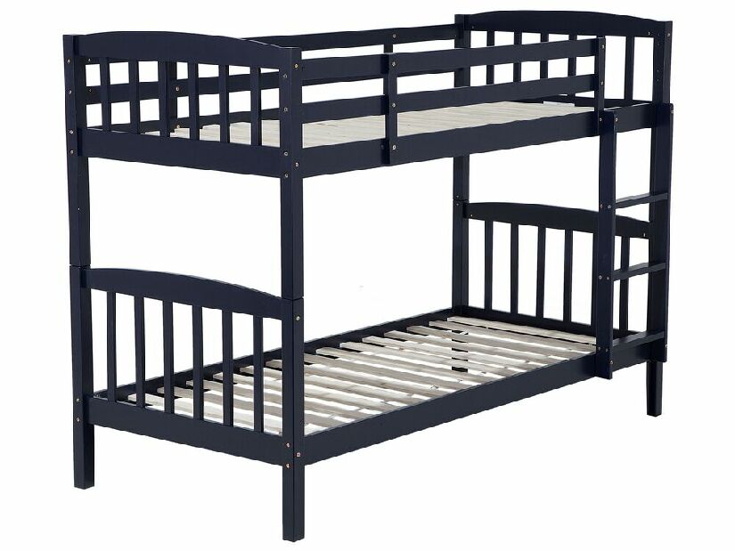 Krevet na kat 90 cm REWIND (tamnoplava) (s podnicom i prostorom za odlaganje)