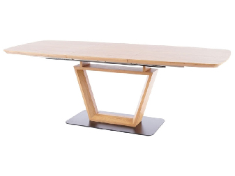 Blagovaonski stol na razvlačenje 160-220 cm Shirl (hrast + crna) (za 8 i više osoba)