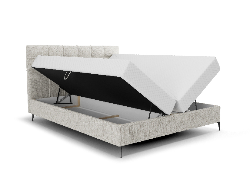 Jednostruki krevet 120 cm Infernus Comfort (svijetlosiva) (s podnicom, s prostorom za odlaganje)