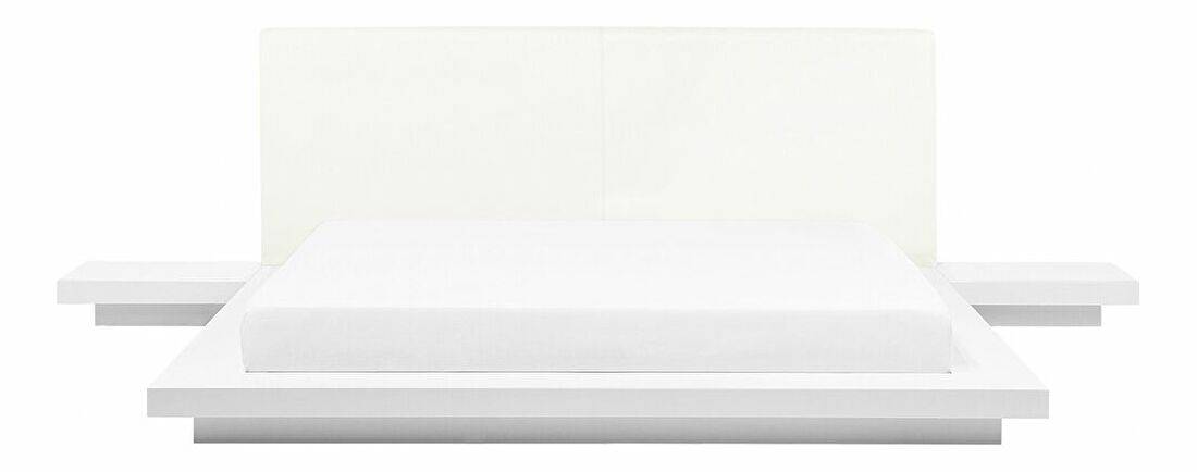 Bračni krevet 180 cm ZEPHYRE (s podnicom) (bijela)