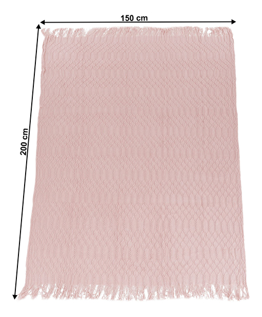 Pletena deka s resama 120x150 cm Solia Typ 2(svijetloružičasta)