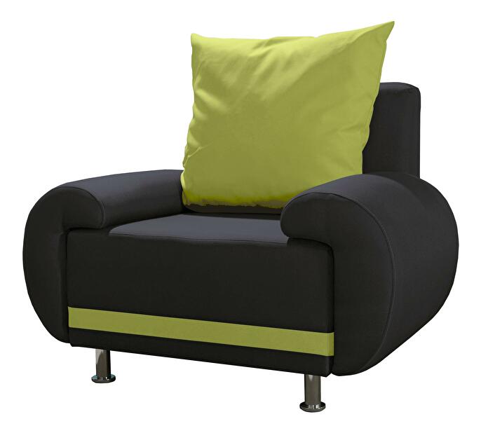 Fotelja Almonis (crna + zelena) 