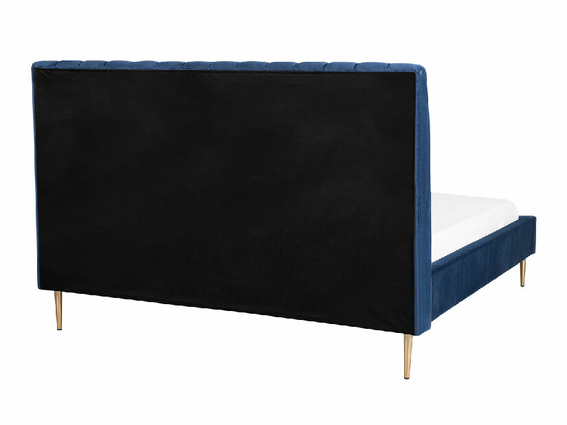 Bračni krevet 180 cm MASALA (tekstil) (plava) (s podnicom)