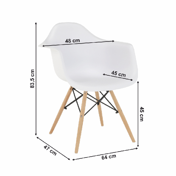 Blagovaonska stolica Damiron PC 019 (bijela) 