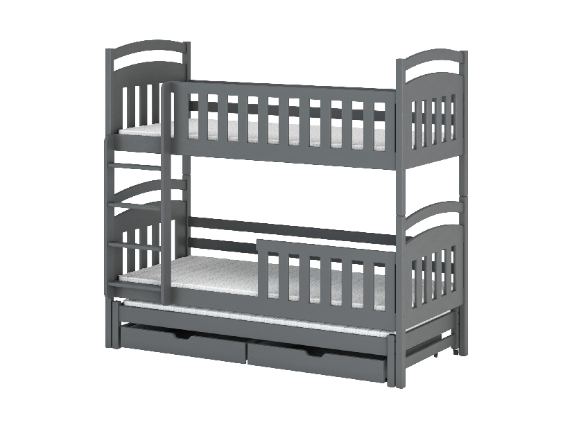 Dječji krevet 90 x 190 cm VIOLA (s podnicom i prostorom za odlaganje) (grafit)