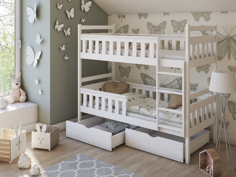 Dječji krevet 90 x 190 cm Tommy (s podnicom i prostorom za odlaganje) (bijela)