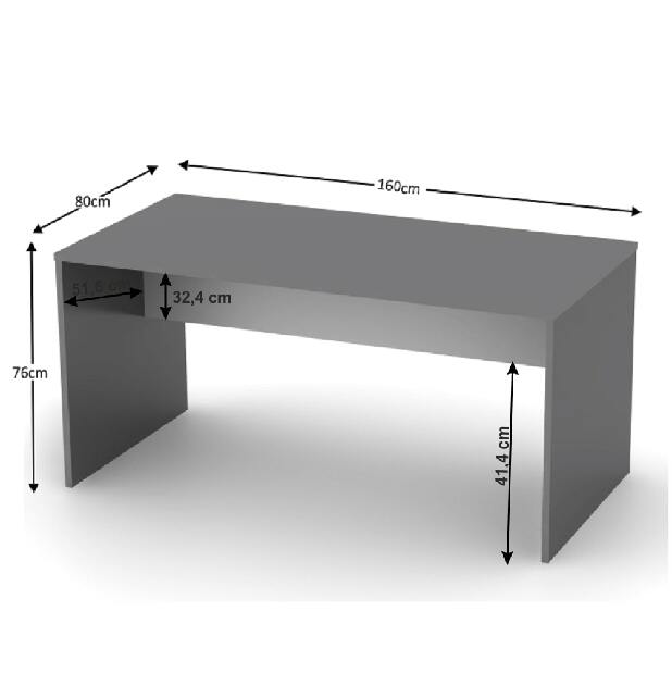 Pisaći stol Hamila NEW TYP 16 (grafit + bijela)